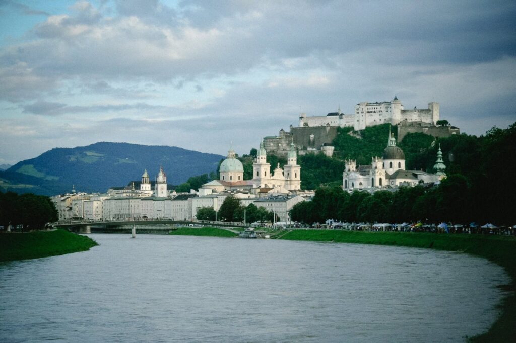 Cityscape of Salzburg Austria in midday